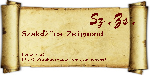 Szakács Zsigmond névjegykártya